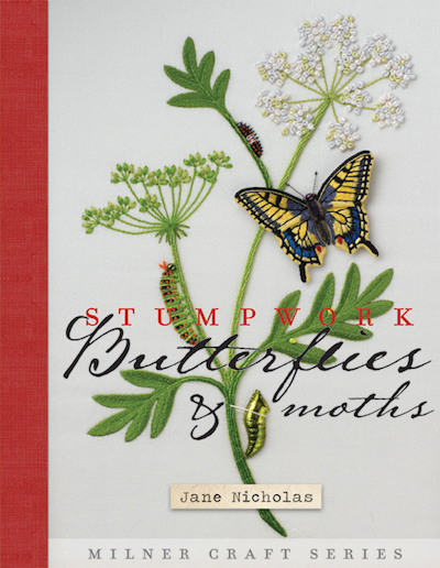 livre de stumpwork Stumpwork Embroidery Butterflies & Moths Jane Nicholas